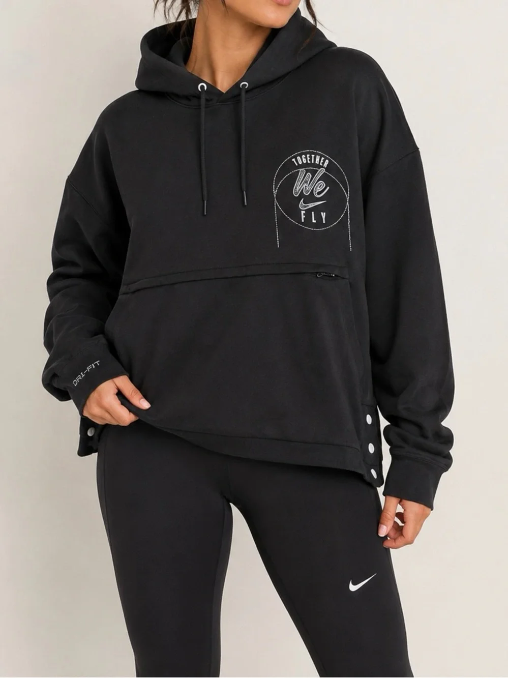 Nike Womens XXL Dri-FIT Black Oversized Hoodie Together‎ We Fly Pullover
